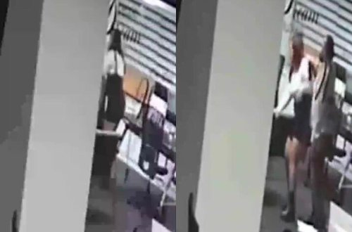 Deputat ofisdə qadını döydü - Anbaan kameraya düşdü - VİDEO