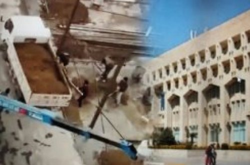 Nizami rayonunda zəbt olunan məktəb ərazisində qızğın iş gedir - VİDEO