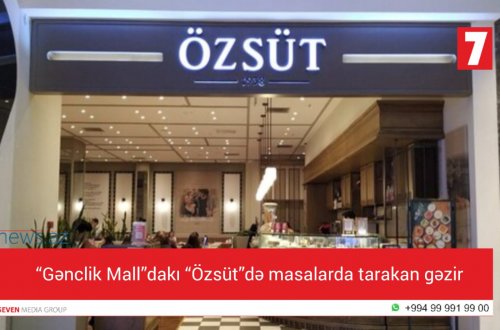 “Gənclik Mall”dakı “Özsüt”də masalarda tarakan gəzir-Fotofakt