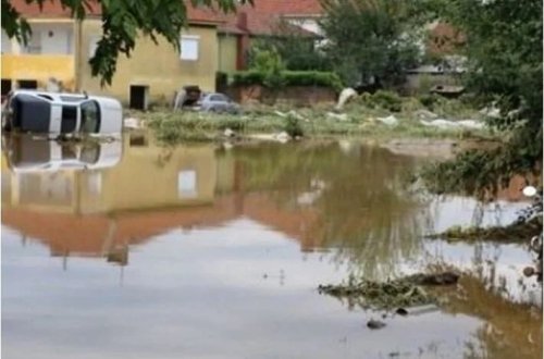 Skopyedə yağışdan sonra daşqın: Evləri su basdı