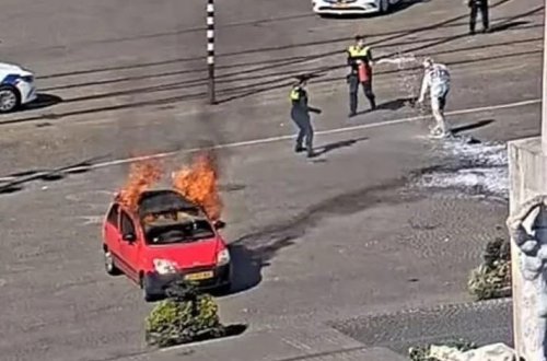 Amsterdamda avtomobil partladı: Sürücü yanğını qəsdən başlatmış ola bilər