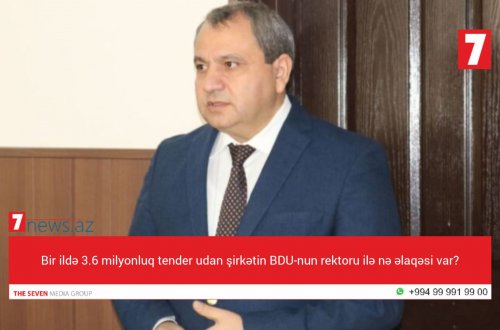 Bir ildə 3.6 milyonluq tender udan şirkətin BDU-nun rektoru ilə nə əlaqəsi var?
