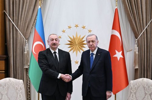 Azərbaycan Prezidenti İlham Əliyevin Türkiyə Prezidenti Rəcəb Tayyib Ərdoğan ilə görüşü keçirilir