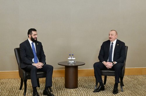 İlham Əliyev Suriya Ərəb Respublikasının keçid dövrü Prezidenti ilə görüşüb