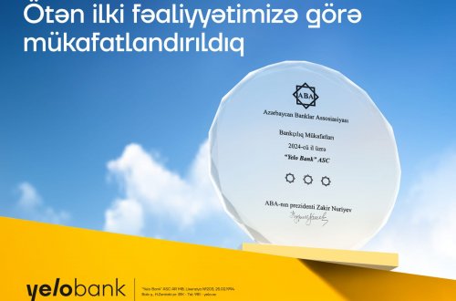 Yelo Bank 2024-cü ildəki fəaliyyətinə görə mükafatlandırıldı