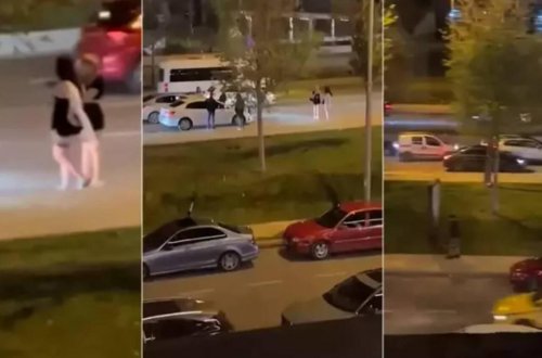 Şəhərin mərkəzində aşkar şəkildə əxlaqsızlıq - VİDEO