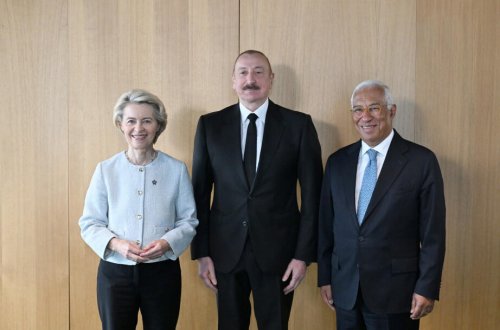 İlham Əliyevin Tiranada Antonio Koşta və Ursula fon der Lyayen ilə görüşü olub - FOTO