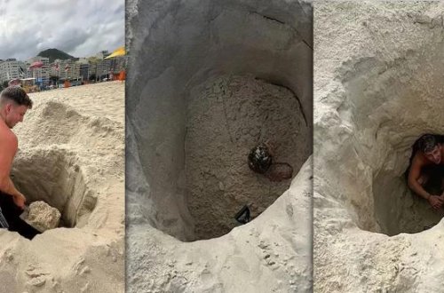 Darıxdığı üçün qazdığı çuxurda qapalı qaldı