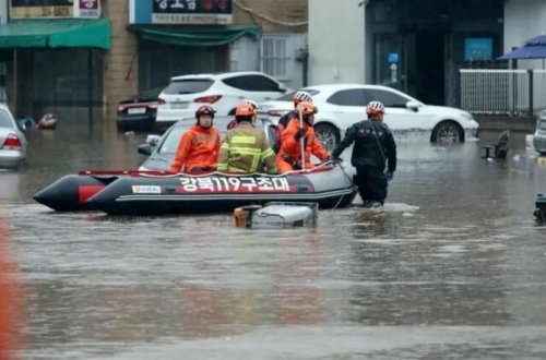 Cənubi Koreyada daşqın nəticəsində ölənlərin sayı 18 nəfərə çatıb