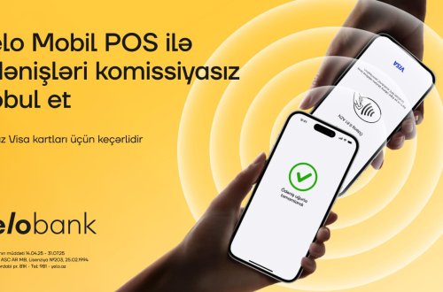 Yelo Mobil POS ilə Visa ödənişlərinə 0% komissiya!