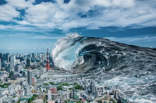 Rusiyada sunami - liman su altında qaldı - VİDEO