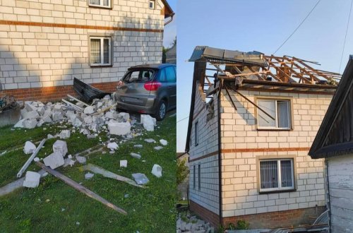 Rus dronları Polşada yaşayış binasına və avtomobilə ziyan vurdu - FOTO