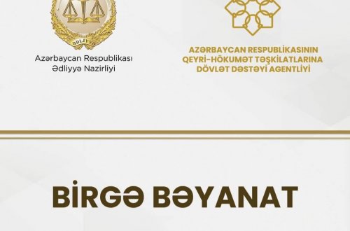 Ədliyyə Nazirliyi və QHT-lərə Dövlət Dəstəyi Agentliyinin birgə bəyanatı