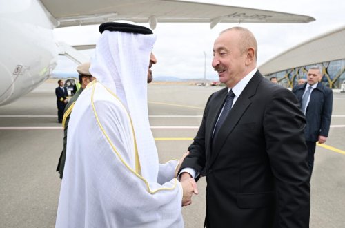 Birləşmiş Ərəb Əmirliklərinin Prezidenti Azərbaycana rəsmi səfərə gəlib - FOTO