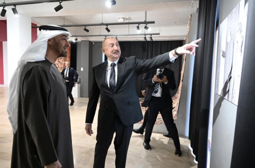 Azərbaycanın və Birləşmiş Ərəb Əmirliklərinin prezidentləri Milli Xalça Muzeyinin Şuşa filialında olublar - FOTO