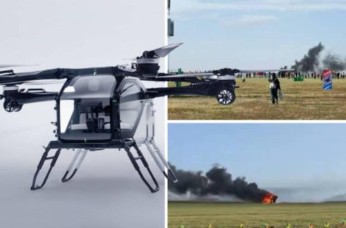 Çində uçan maşınlar havada toqquşdu - FOTO