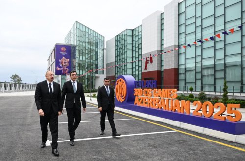 Prezident Yevlax Olimpiya İdman Kompleksinin açılışında iştirak edib - FOTO