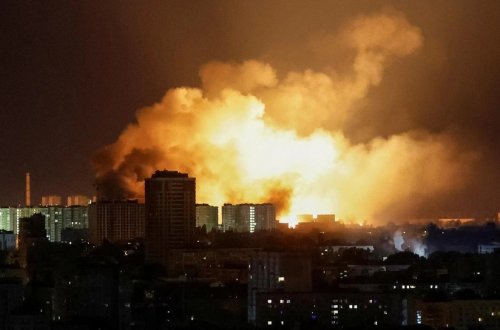 Rusiyanın Kiyevə kütləvi hücumu nəticəsində iki nəfər ölüb, 10 nəfər yaralanıb