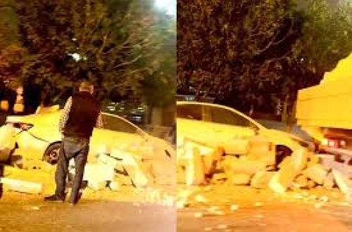 Yasamalda yük maşını idarəetmədən çıxdı - Avtomobillərə ziyan dəydi