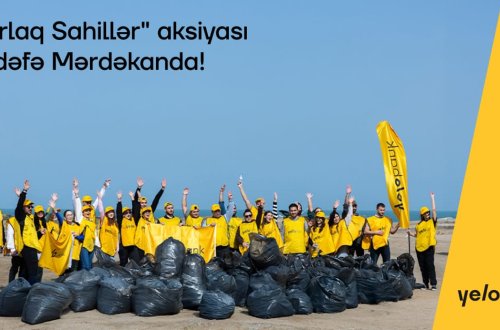 Yelo komandası Mərdəkan çimərliyində təmizlik aksiyası həyata keçirib