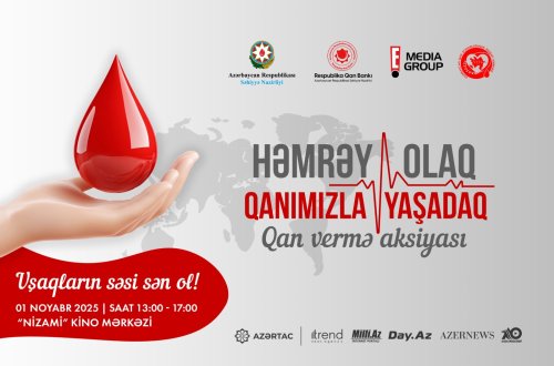 İlk dəfə Nizami Kino Mərkəzində kütləvi könüllü qanvermə aksiyası təşkil olunacaq
