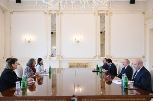 İlham Əliyev Anaklaudia Rossbaxı qəbul edib - FOTO