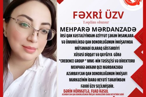 Mehparə Mərdanzadə AQDİM-nin Fəxri üzvü seçildi