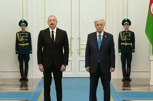 Astanada Azərbaycan Prezidenti İlham Əliyevin rəsmi qarşılanma mərasimi keçirilir