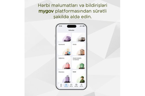Hərbi məlumat və bildirişləri artıq “mygov”dan əldə edə bilərsiniz