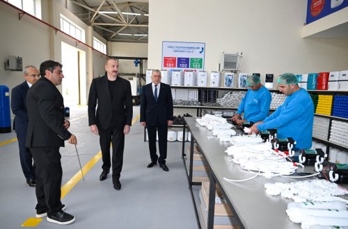 Prezident Sabirabadda su filtrlərinin istehsalı müəssisəsinin fəaliyyəti ilə tanış olub - FOTOLAR