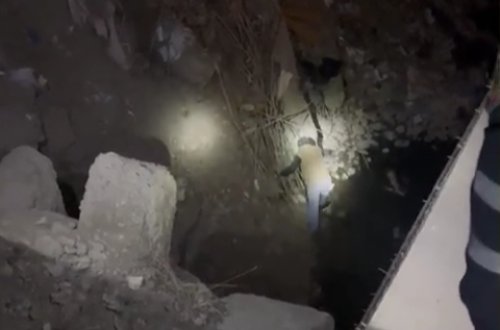 Gəncədə 15 yaşlı oğlan çay dərəsinə düşdü - Video