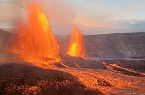Dünyanın ən aktiv vulkanı olan Kilauea oyanır