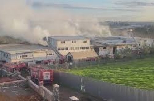 Türkiyədə karton fabrikində YANĞIN