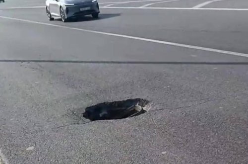 Aeroport yolunda təhlükəli vəziyyət - FOTO