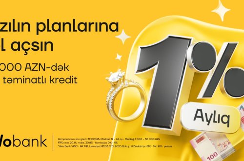 Aylıq cəmi 1%-dən qızıl təminatlı kredit!