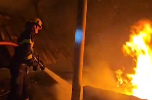 Maştağada obyektdə yanğın olub - VİDEO