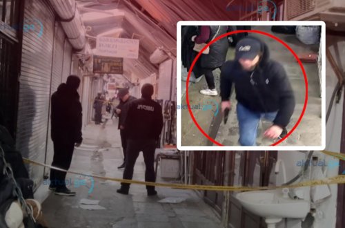 Marneuli bazarında qanlı cinayət: Şübhəlinin qaçış anları yayıldı - VİDEO