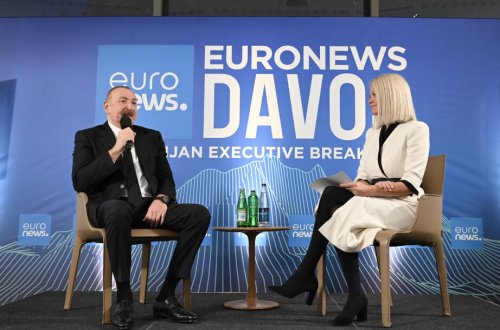 Prezident Davosda “Euronews” televiziyasına müsahibə verib - FOTO
