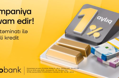 Planlarını təxirə salma: Yelo Bank-da sərfəli qızıl krediti kampaniyası davam edir