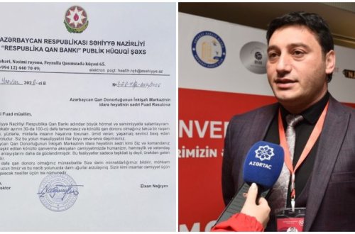 Respublika Qan Bankı fədakar donorun xidmətlərini dəyərləndirdi