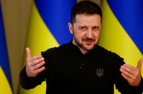 Zelenski: Əgər cəsarəti varsa, Putin Kiyevə gəlsin