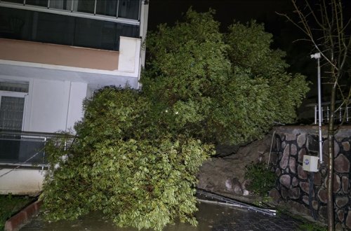 Türkiyədə güclü yağış nəticəsində istinad divarı uçub