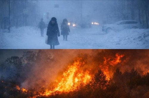 Şimal yarımkürəsində soyuq hava, cənubda meşə yanğınları ilə mübarizə davam edir