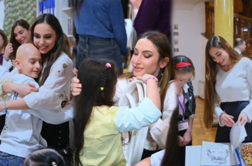 Prezidentin qızları və gəlini onları ziyarət etdi - VİDEO