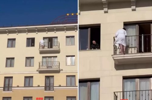 Otelin balkonundan intihar etmək istədi