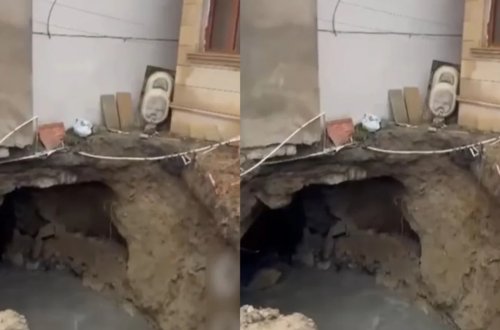 Bakıda torpaq çökdü: Evlər üçün təhlükə yarandı