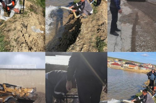 Abşeron rayonu Hökməli qəsəbəsində yağış sularının törətdiyi fəsadlar uğurla aradan qaldırılır – FOTOLAR