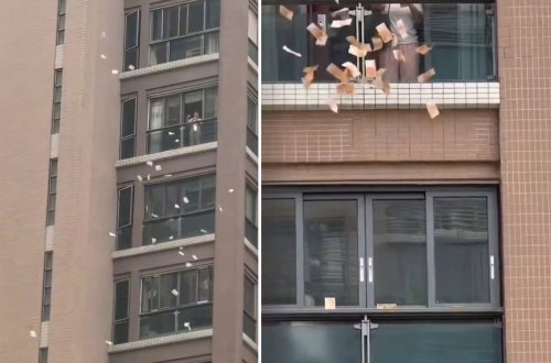 Çində göydən pul yağdı