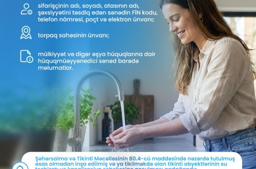 İçməli və tullantı su təchizatına qoşulma üzrə tələb olunan sənədlər - Maarifləndirmə