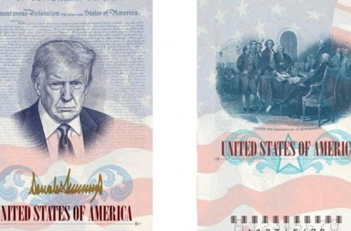 ABŞ-da Tramp-portret pasportları